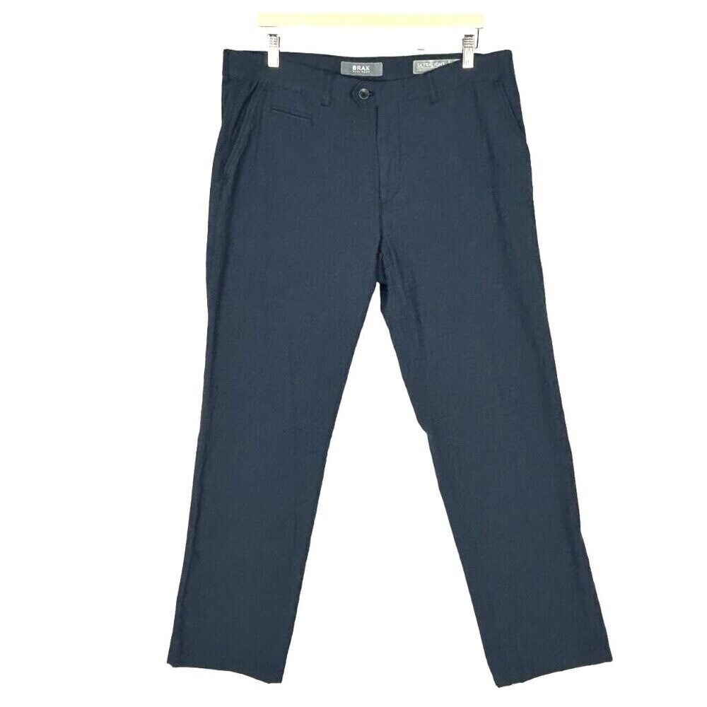 Brax Everest Ultralight Chino Pants Men 38x34* Blue Stretch Straight‎ Fit NWT